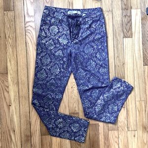 Stamped Gold and Blue Stamped Pants